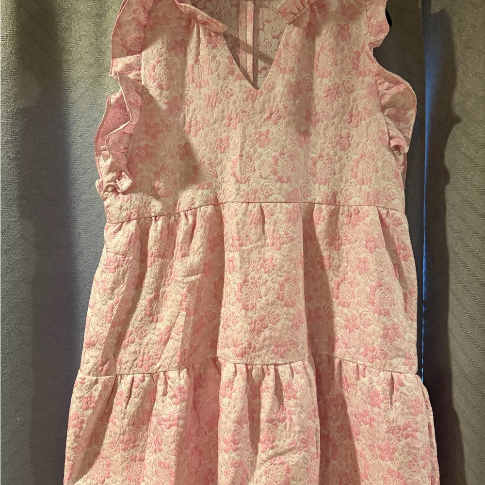 THML Pink Floral Ruffle Dress